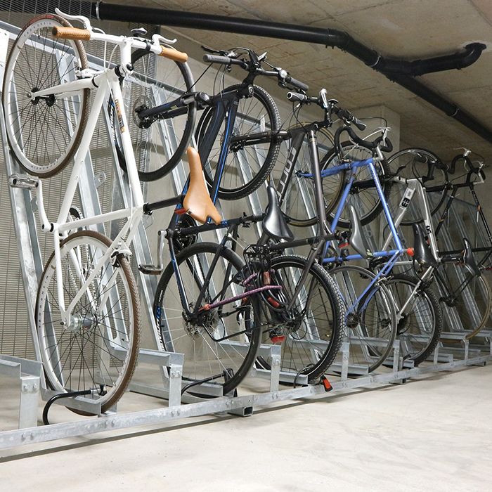 semi vertical bike rack