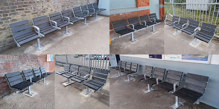 south western rail platform benches